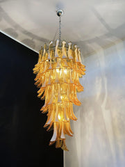 Anthesis Art Glass Chandelier – 83 petals – Caramel