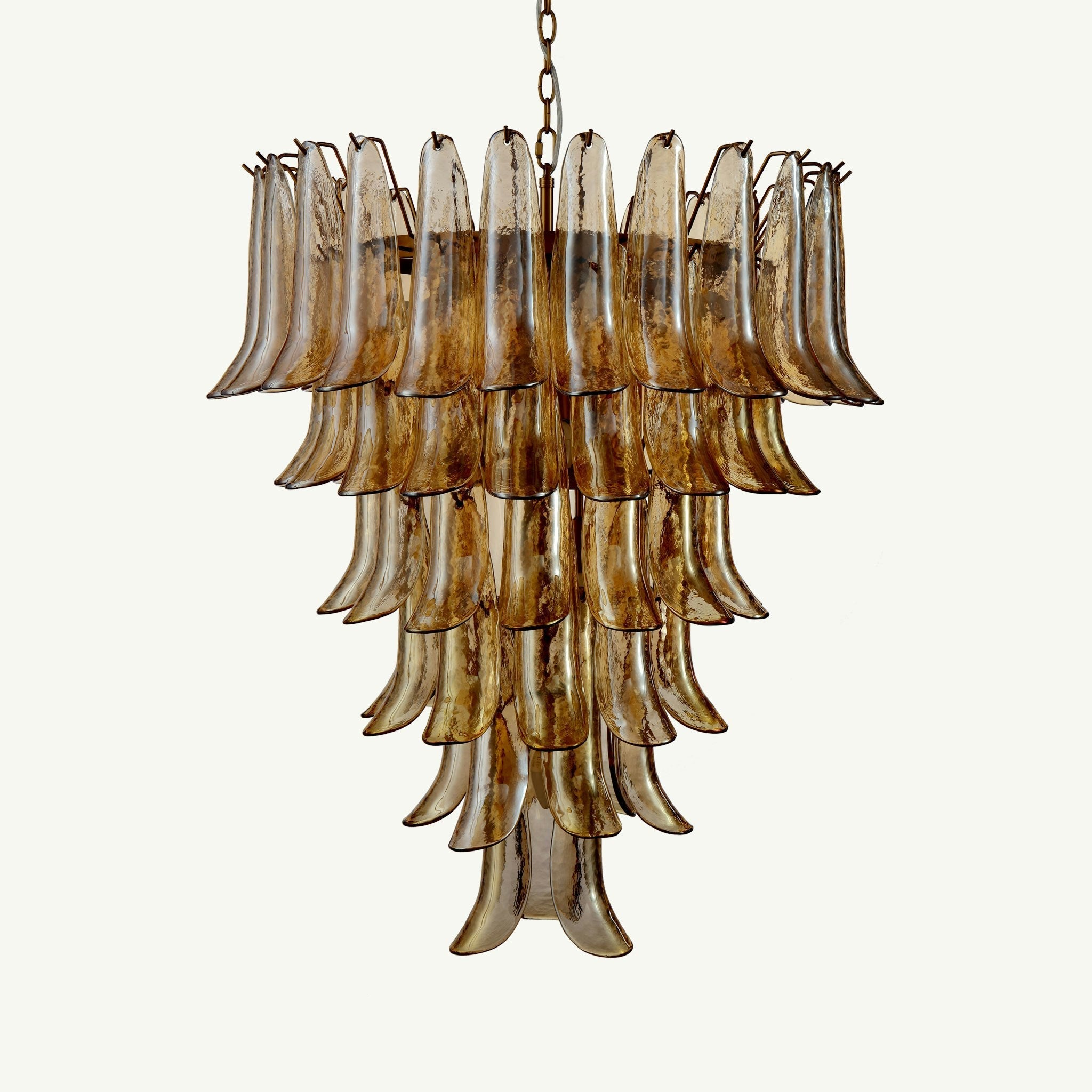 Anthesis Art Glass Chandelier - Amber Handblow Glass