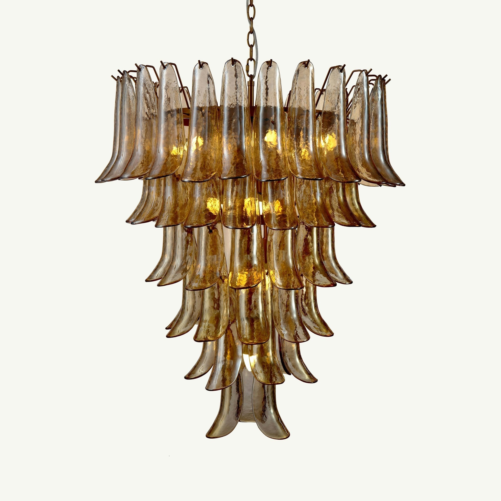 Anthesis Art Glass Chandelier - Amber Handblow Glass