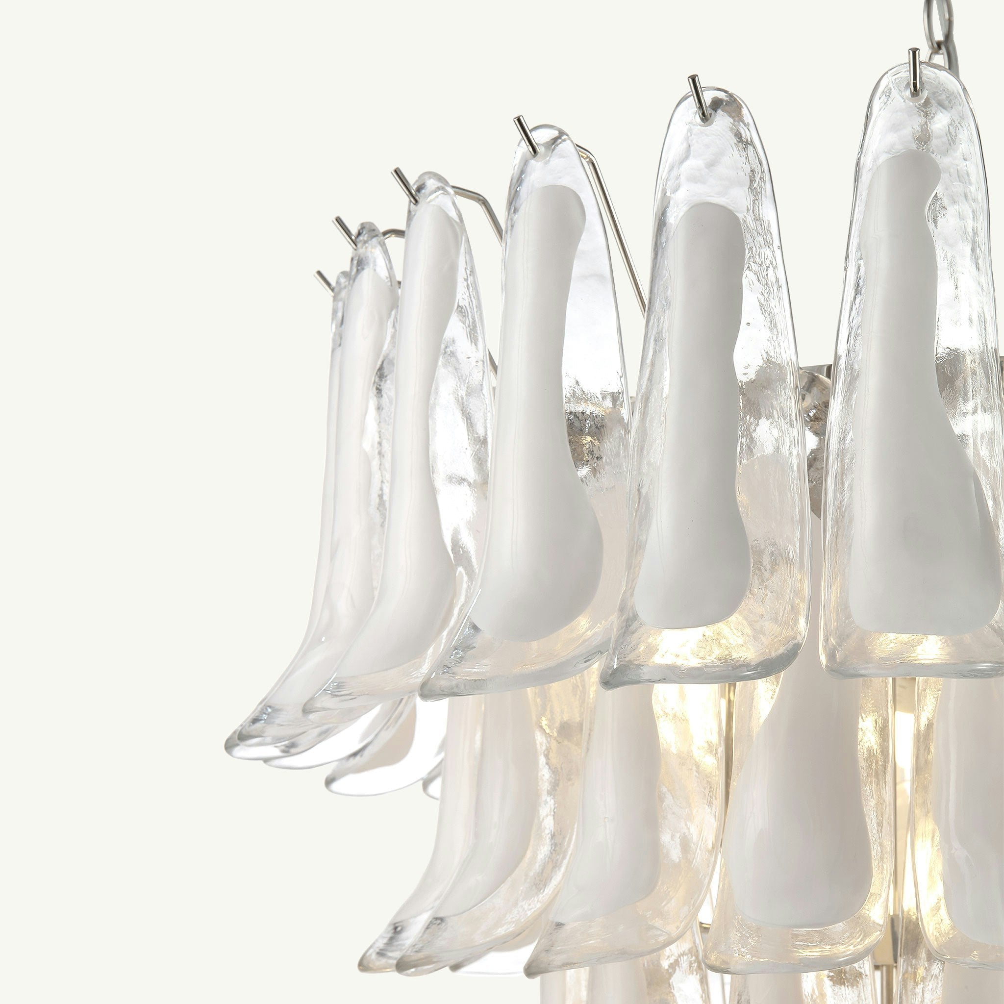 Anthesis Art Glass Chandelier - White Handblown Glass