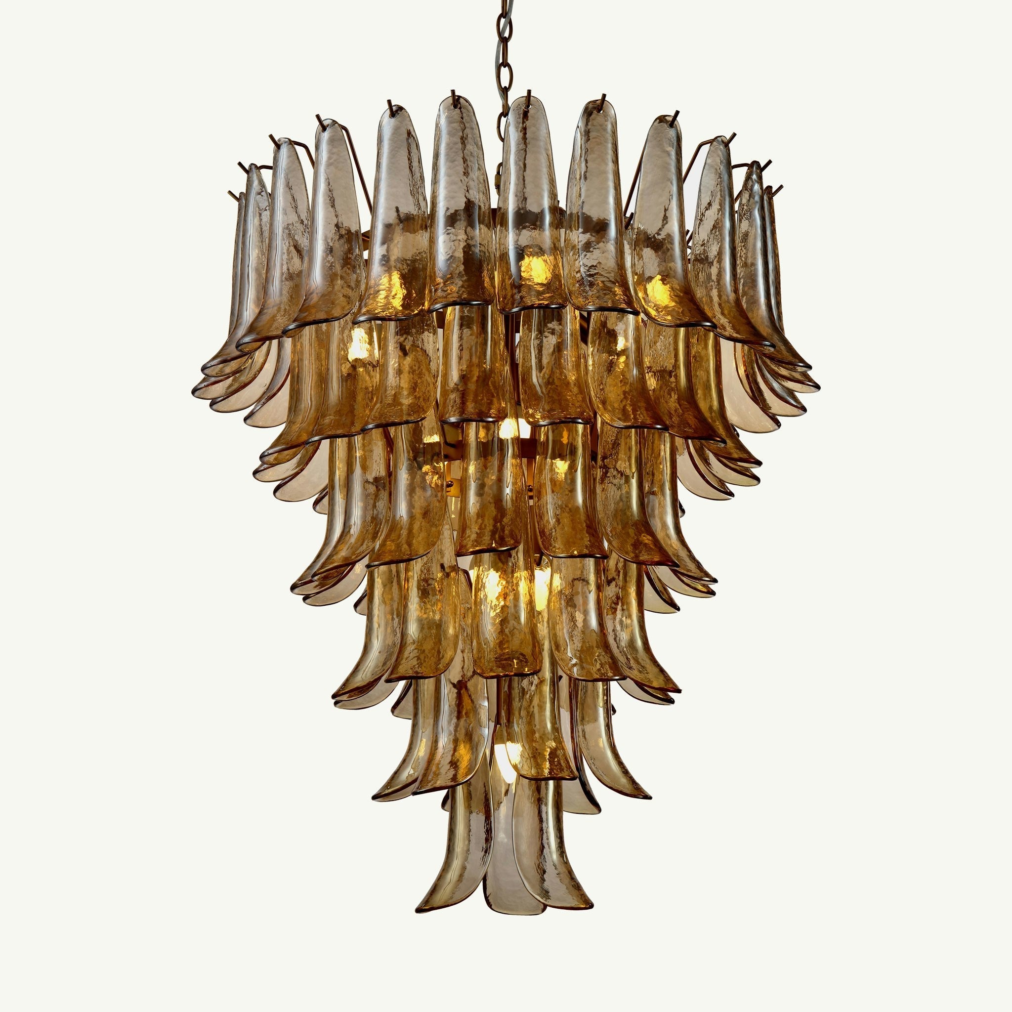 Anthesis Art Glass Chandelier - Amber Handblow Glass