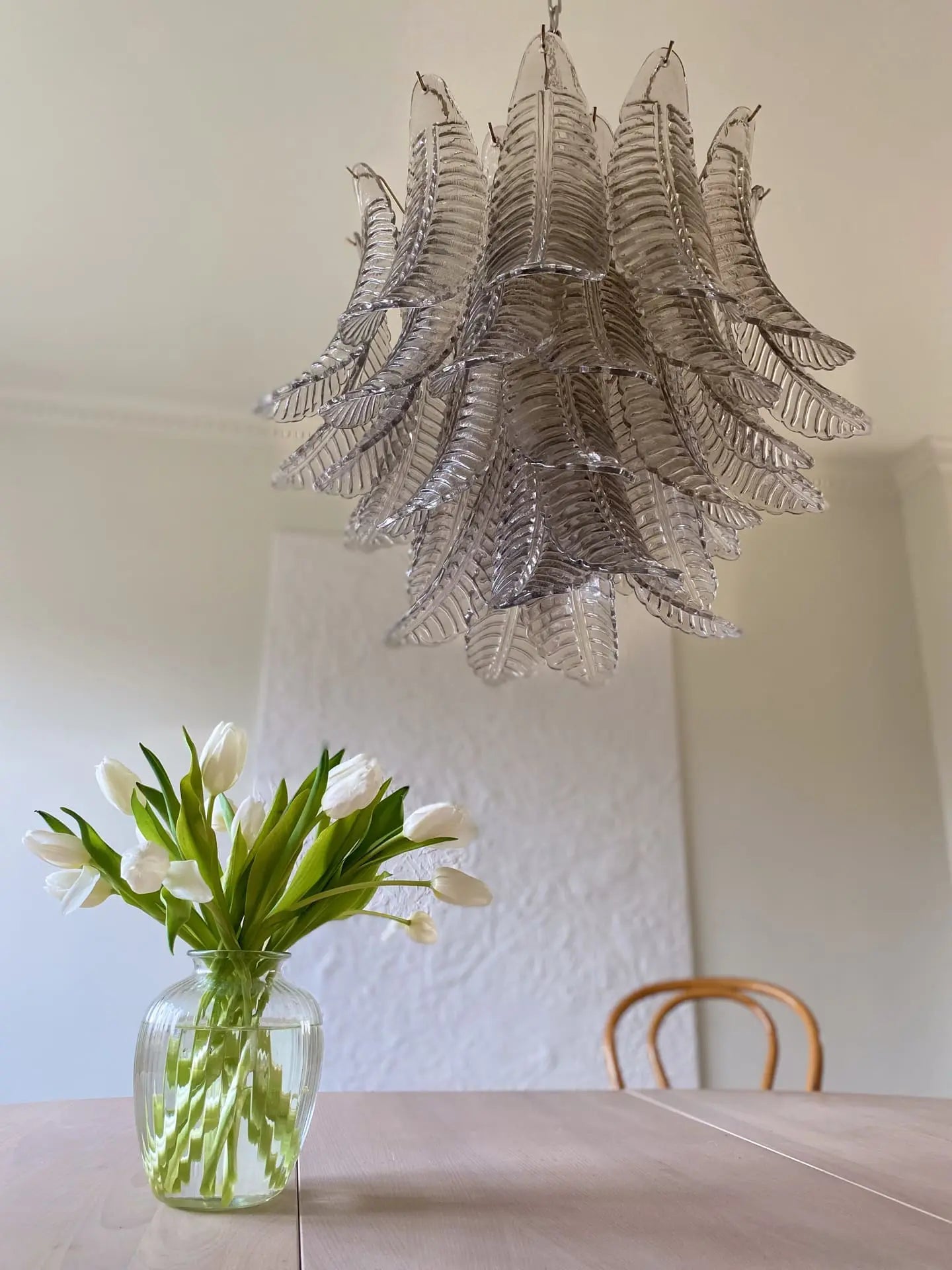 Folia Art 36 Glass Leaves Chandelier– Smoked