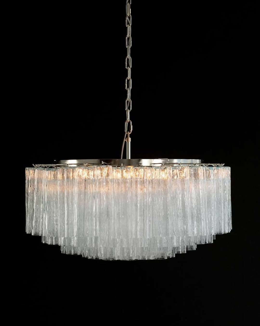 Pastel Art Glass Chandelier – 101 Tuber – Transparent