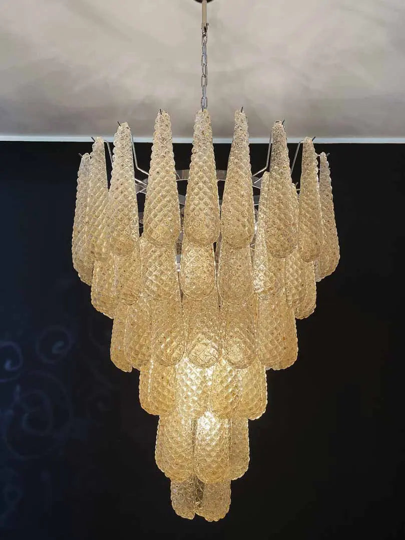 Pluvia Art Amber Glass Chandelier – 75 Glasses