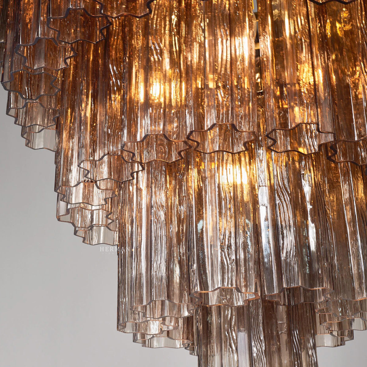 Pastel Art Smoked Glass Chandelier 25.5" – 48 Tubes