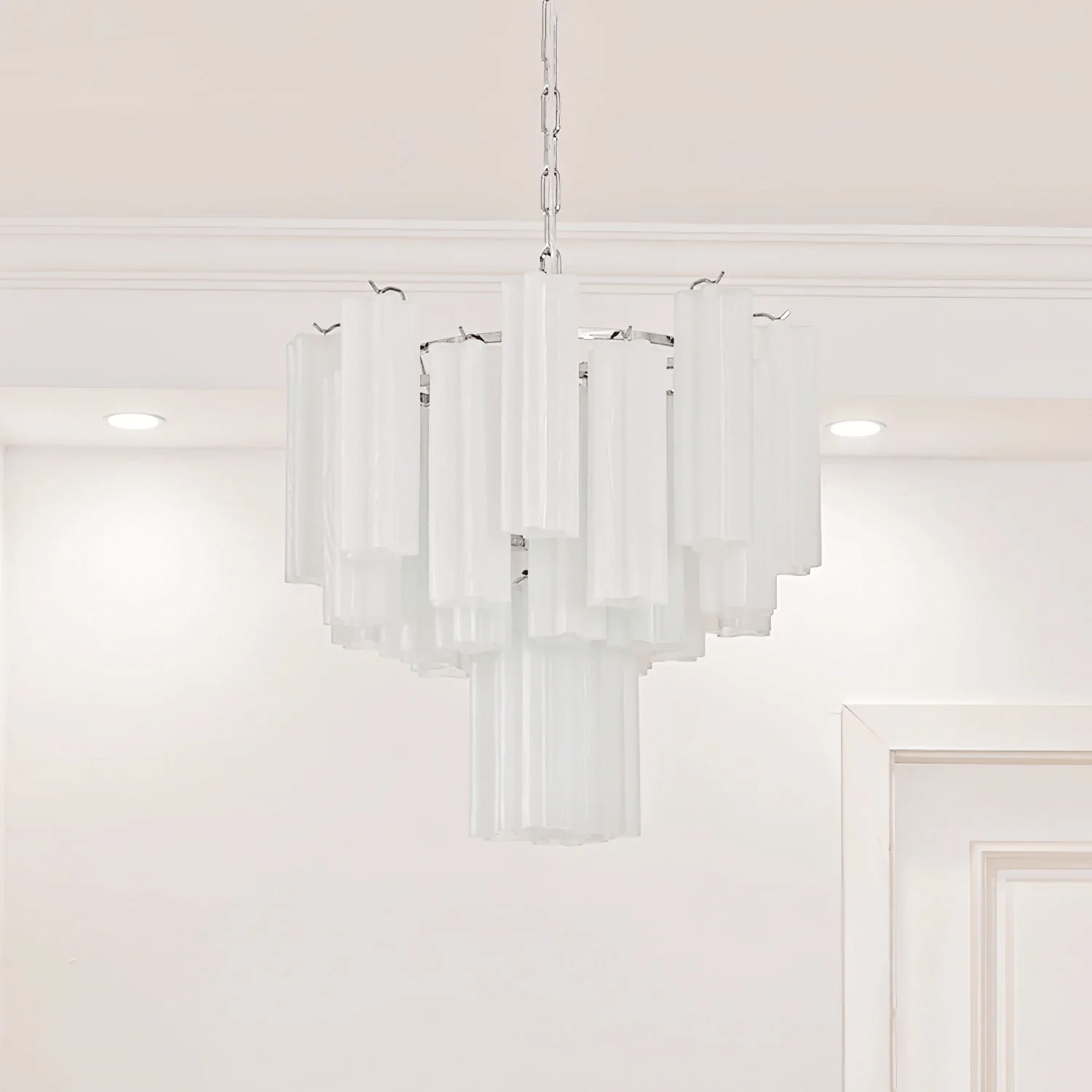 Pastel Art Glass Tubes Chandelier