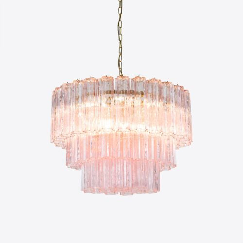 Pastel Art Medium Glass Chandelier 28"