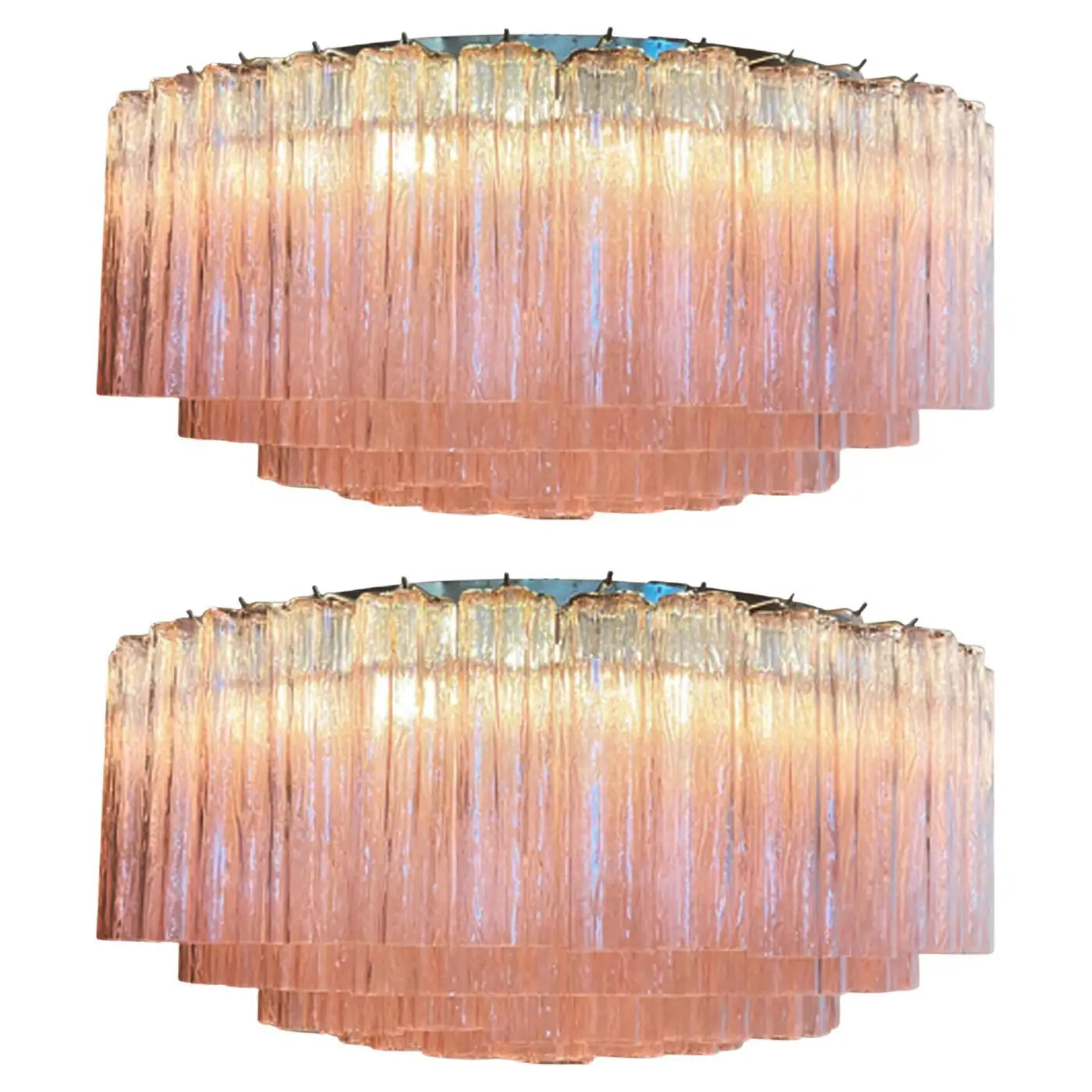 Pastel Art Pink Glass Chandeliers - 101 Tube