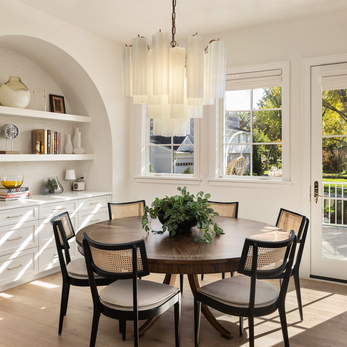 Pastel Art Matte white Glass Chandelier – 36 Tubes