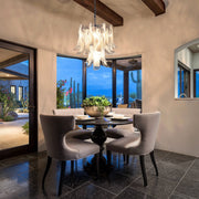 Anthesis Art Glass Chandelier – 26 Petals – White