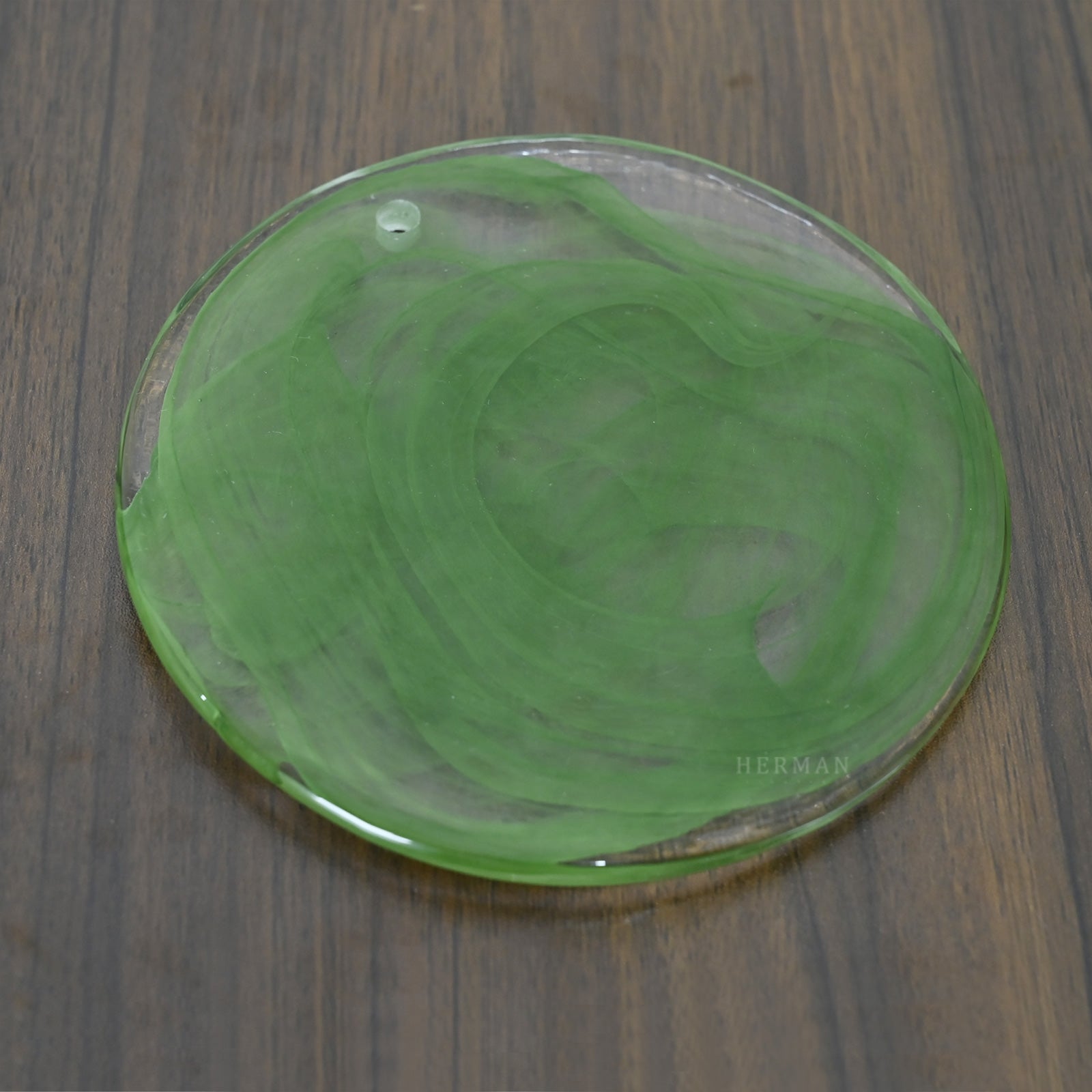 Cobalt Aura Glass Disc Chandelier---Green