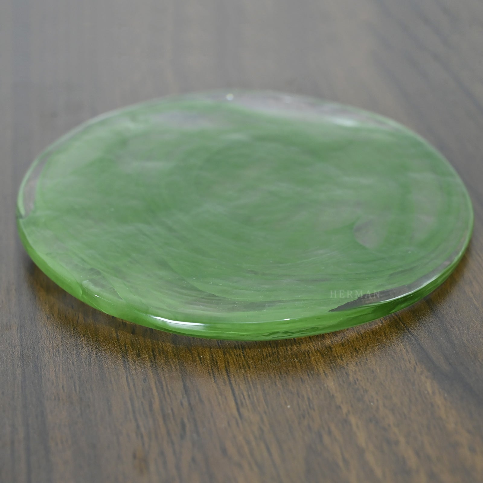 Cobalt Aura Glass Disc Chandelier---Green