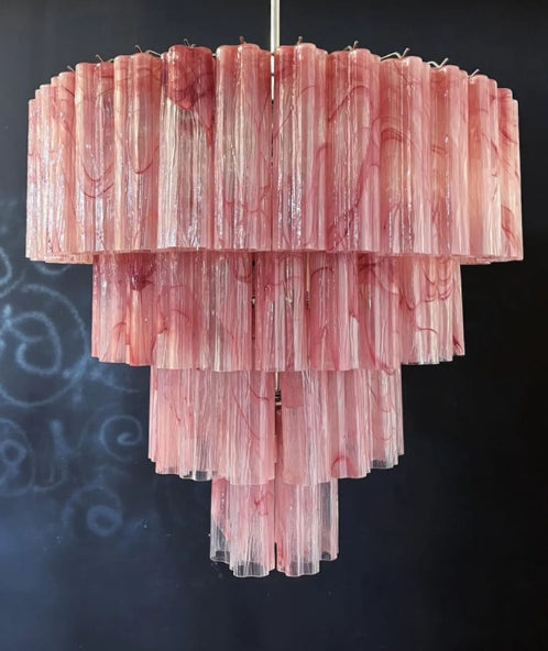 Pastel Art Glass Chandelier - 78 Tubes