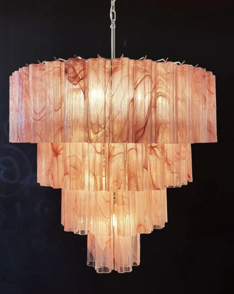 Pastel Art Glass Chandelier - 78 Tubes