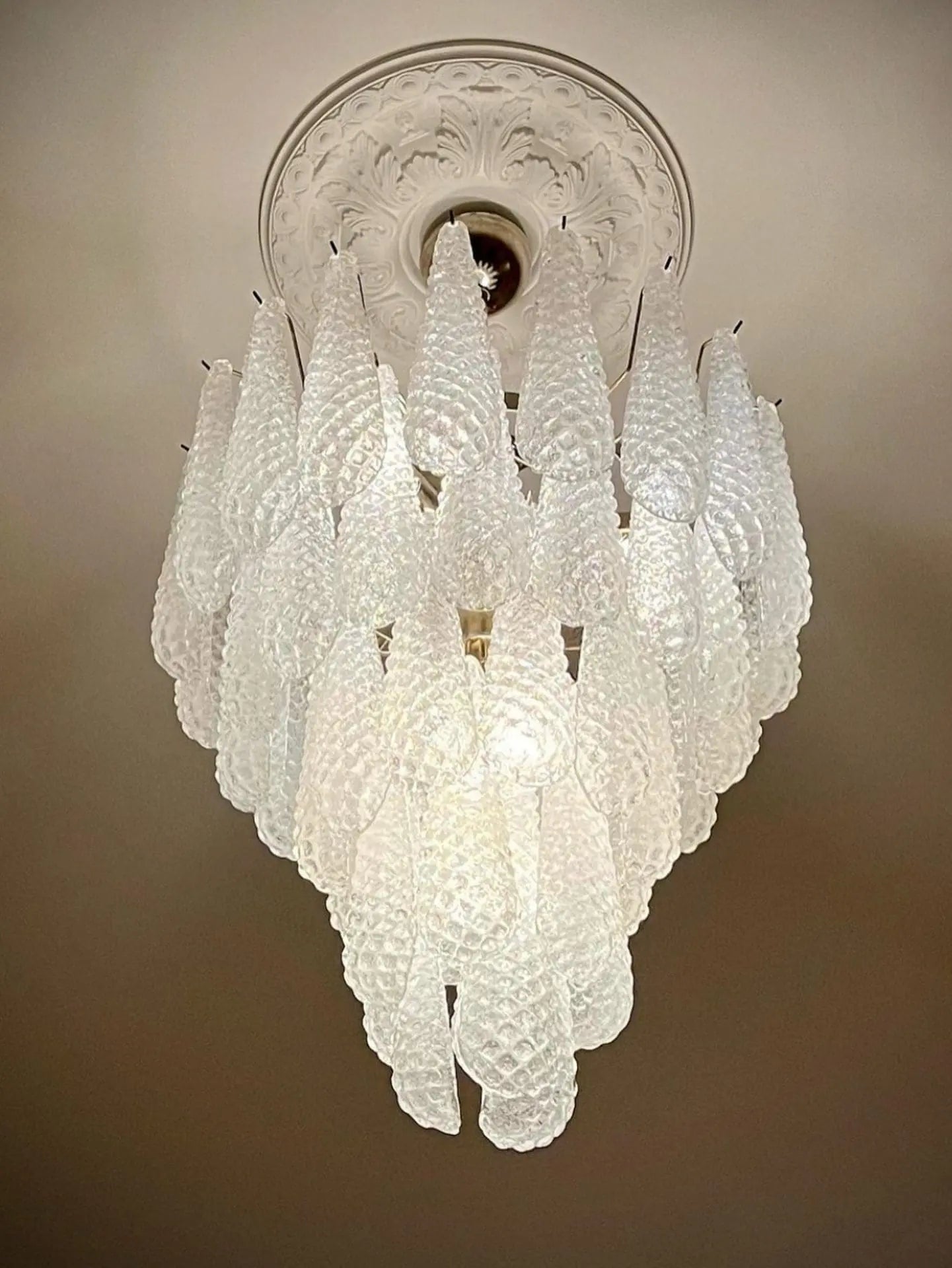Pluvia Art Transparent Glass Chandelier – 52 Glasses