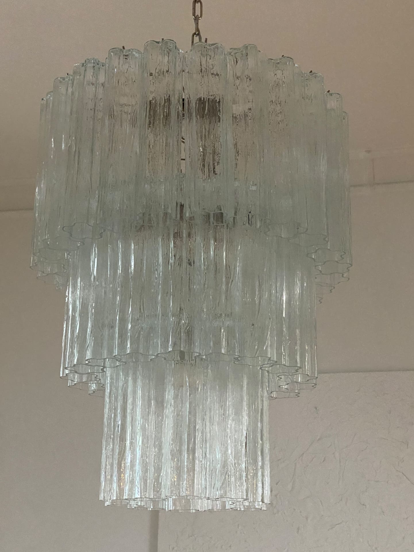 Pastel Art Glass Transparent Chandelier – 52 Tubes