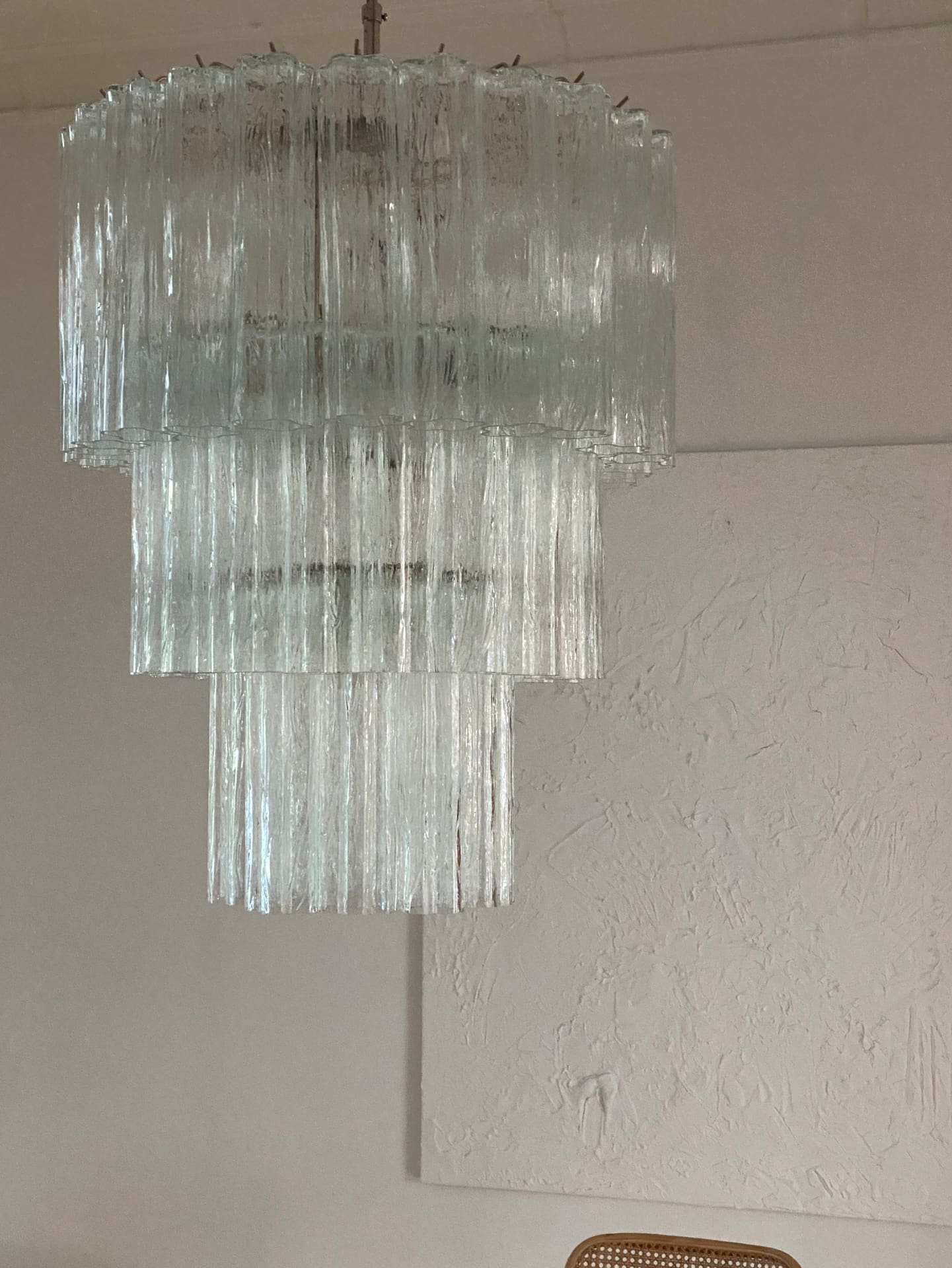Pastel Art Glass Transparent Chandelier – 52 Tubes