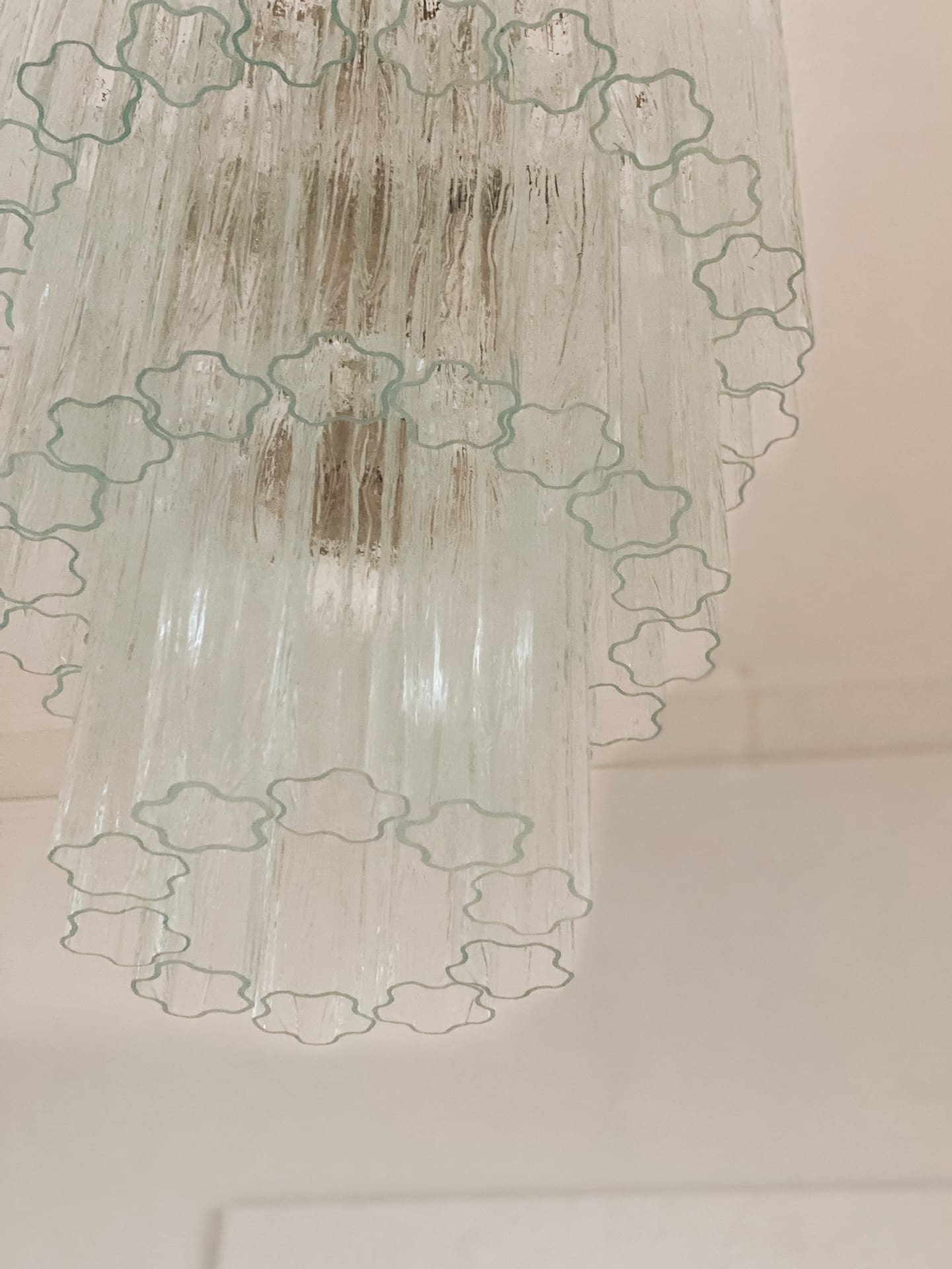 Pastel Art Glass Transparent Chandelier – 52 Tubes
