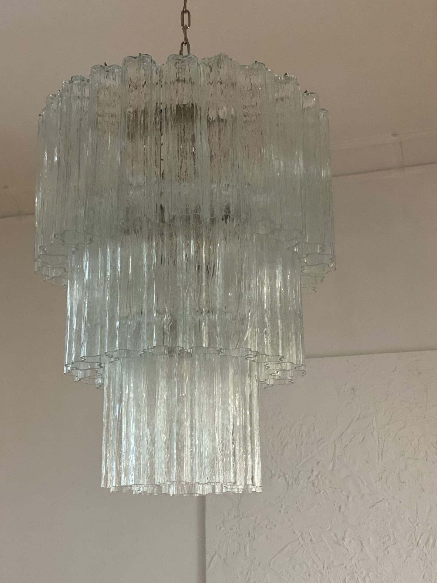 Pastel Art Glass Transparent Chandelier – 52 Tubes
