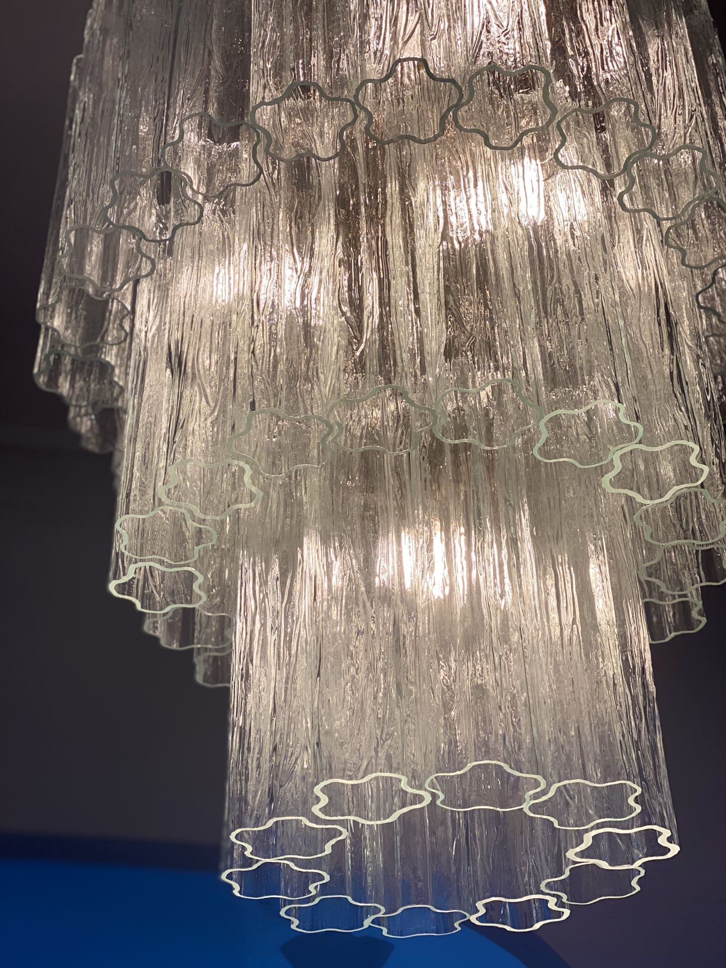 Pastel Art Glass Transparent Chandelier – 52 Tubes