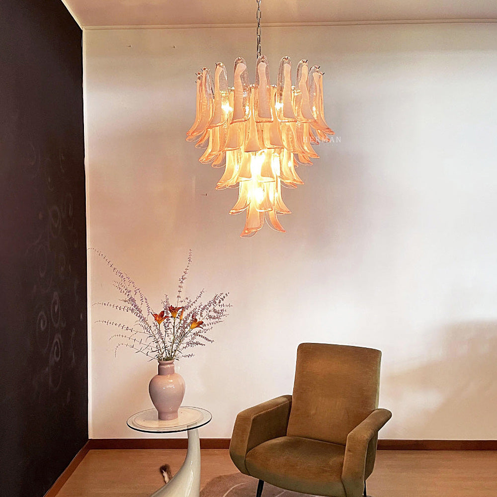 Anthesis Art Glass Chandelier – 52 petals – Pink