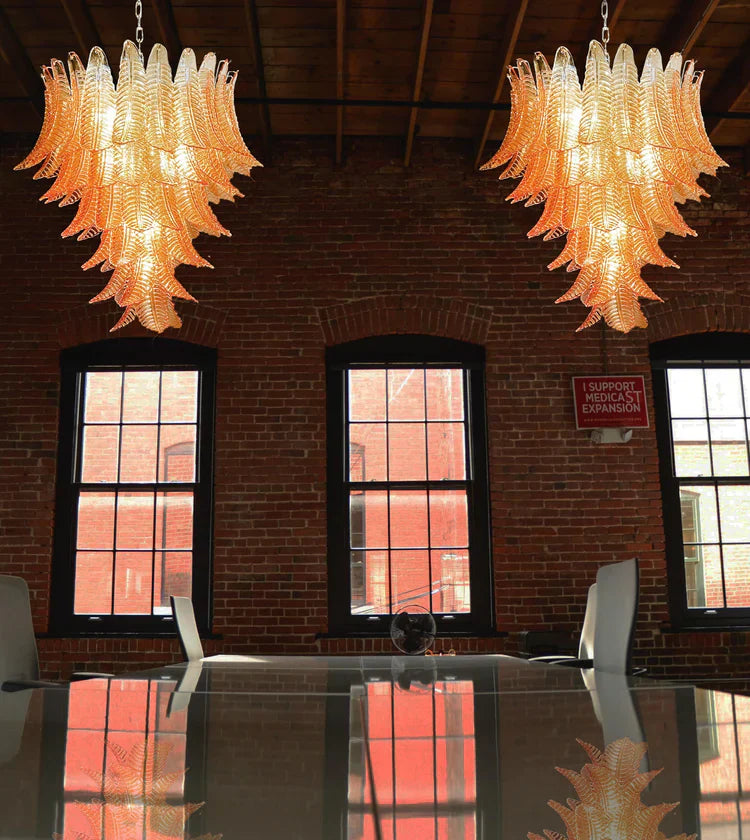 Folia Art Leaf Glass Chandelier