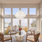 Cobalt Aura Glass Disc Chandelier---White