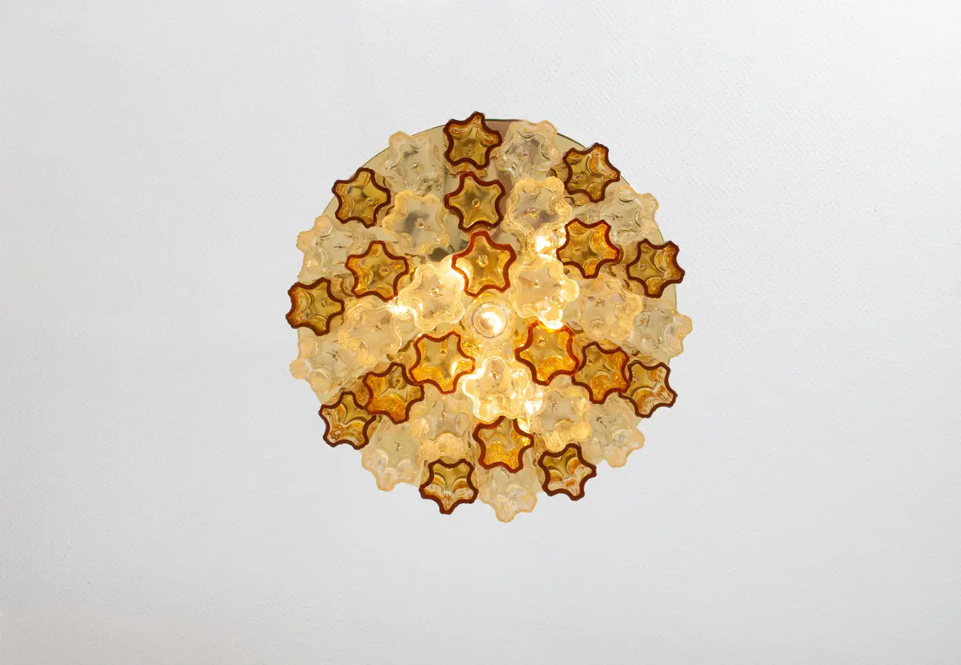 Pastel Art Light Yellow Glass Flush Mount