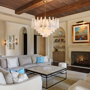 Alabaster Feathery Chandelier 21.7" D 31.5" D