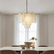 Pastel Art Matte white Glass Chandelier – 36 Tubes