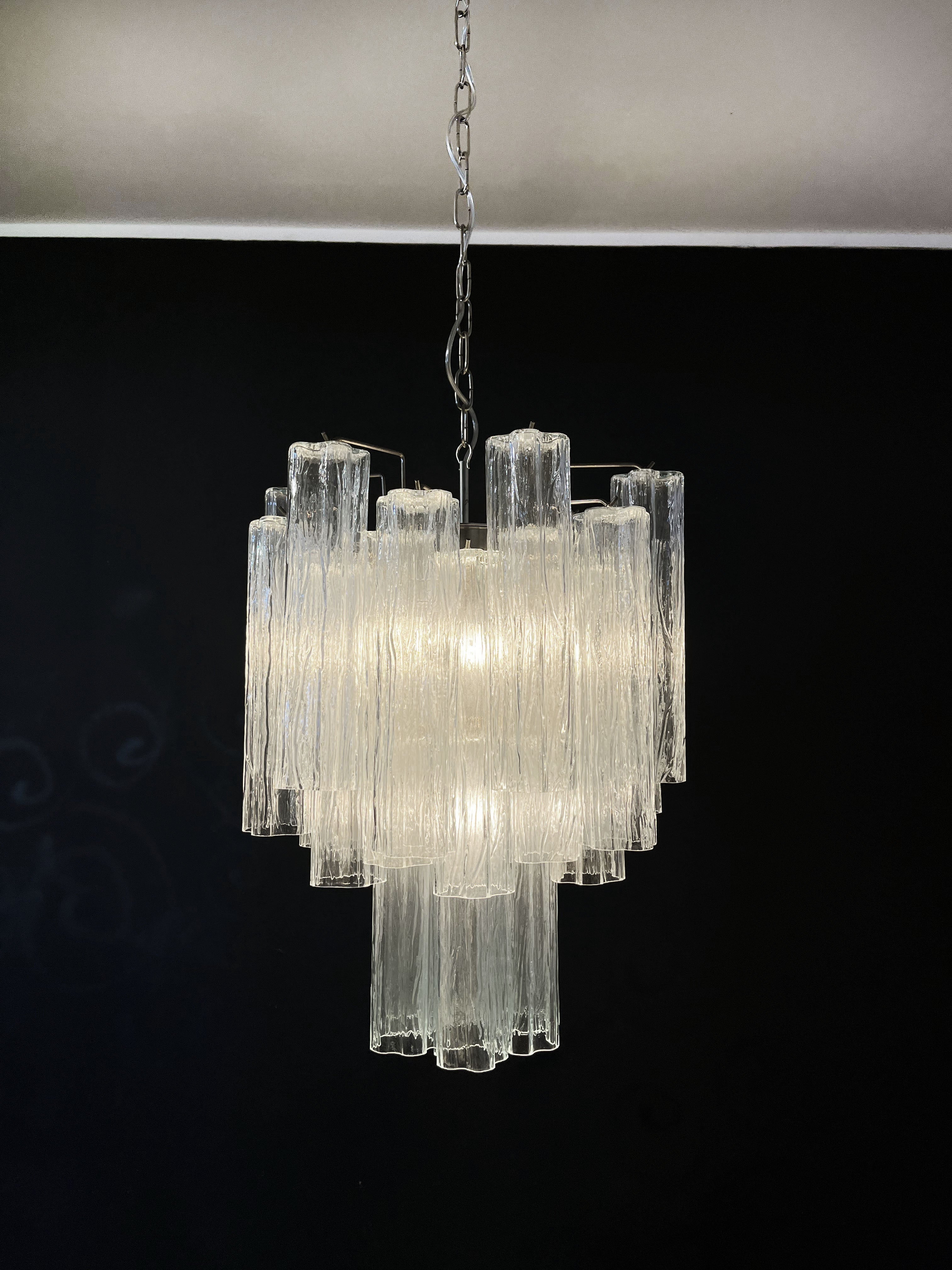 Pastel Art Clear Glass Chandelier – 30 Tubes
