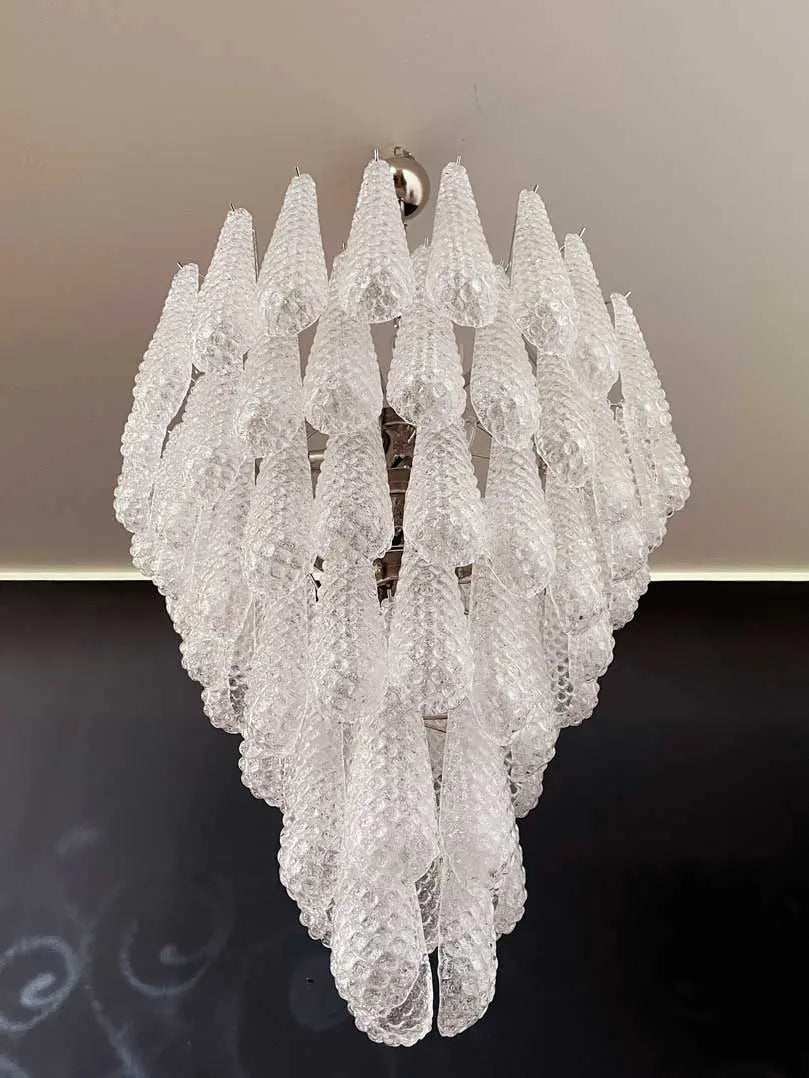 Pluvia Art Transparent Glass Chandelier – 75 Glasses