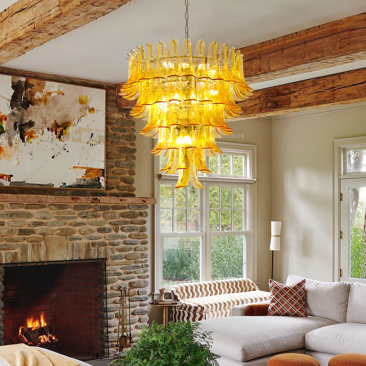 Anthesis Art Glass Chandelier