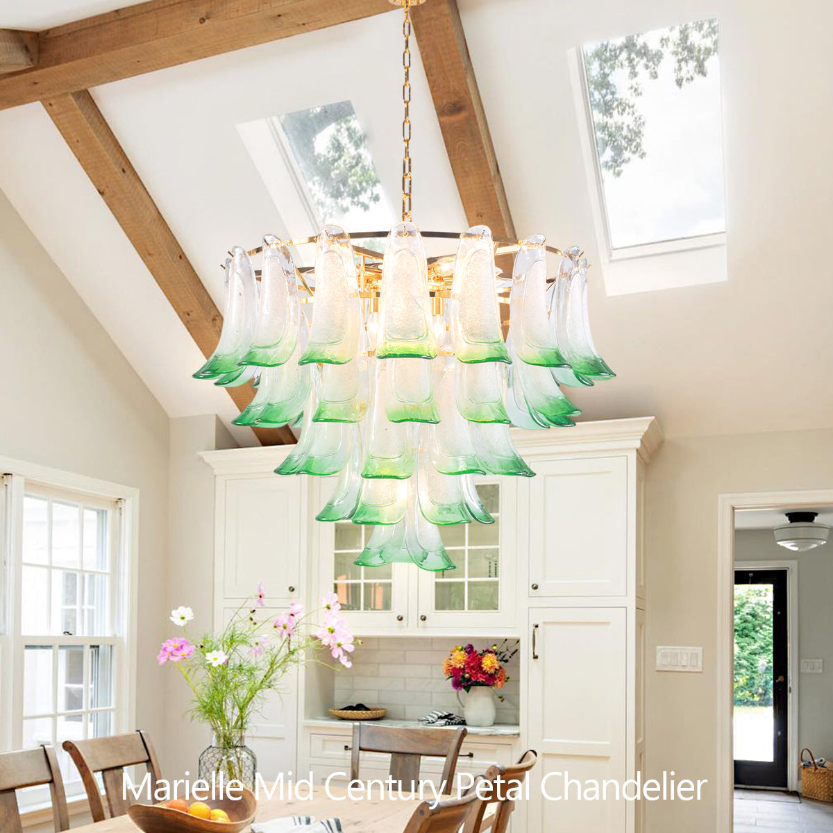 Anthesis Art Glass Petal Chandelier