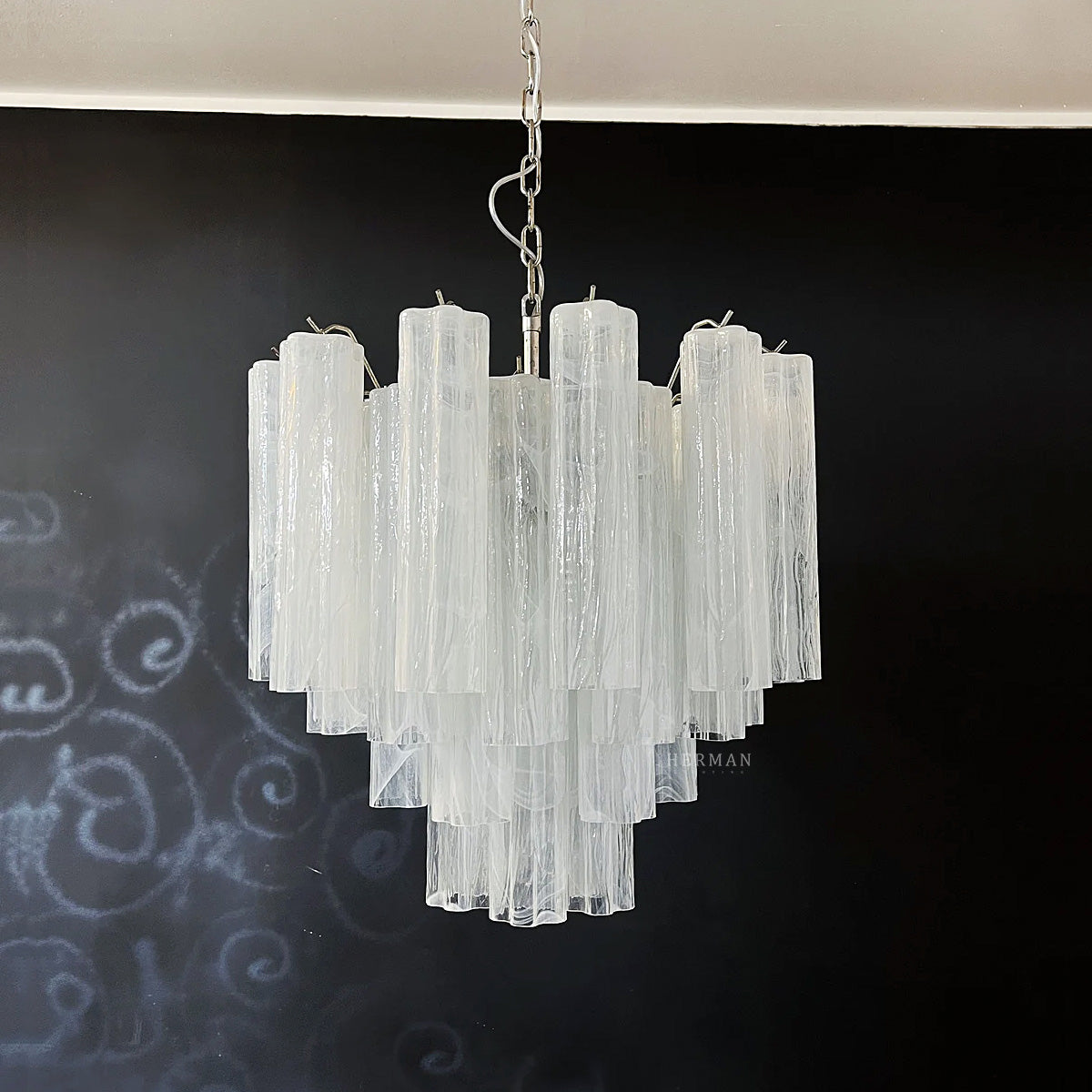 Pastel Art Glass Chandelier 22.8″– 36 Tubes