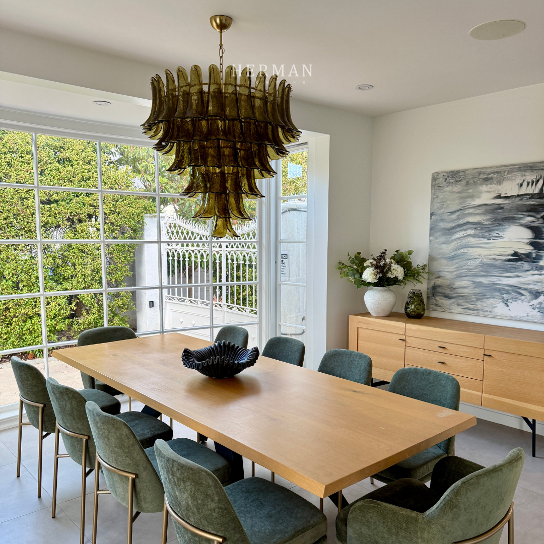 Anthesis Art Green Glass Chandelier