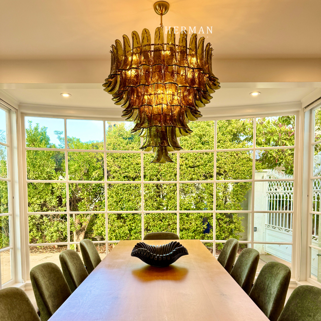 Anthesis Art Green Glass Chandelier