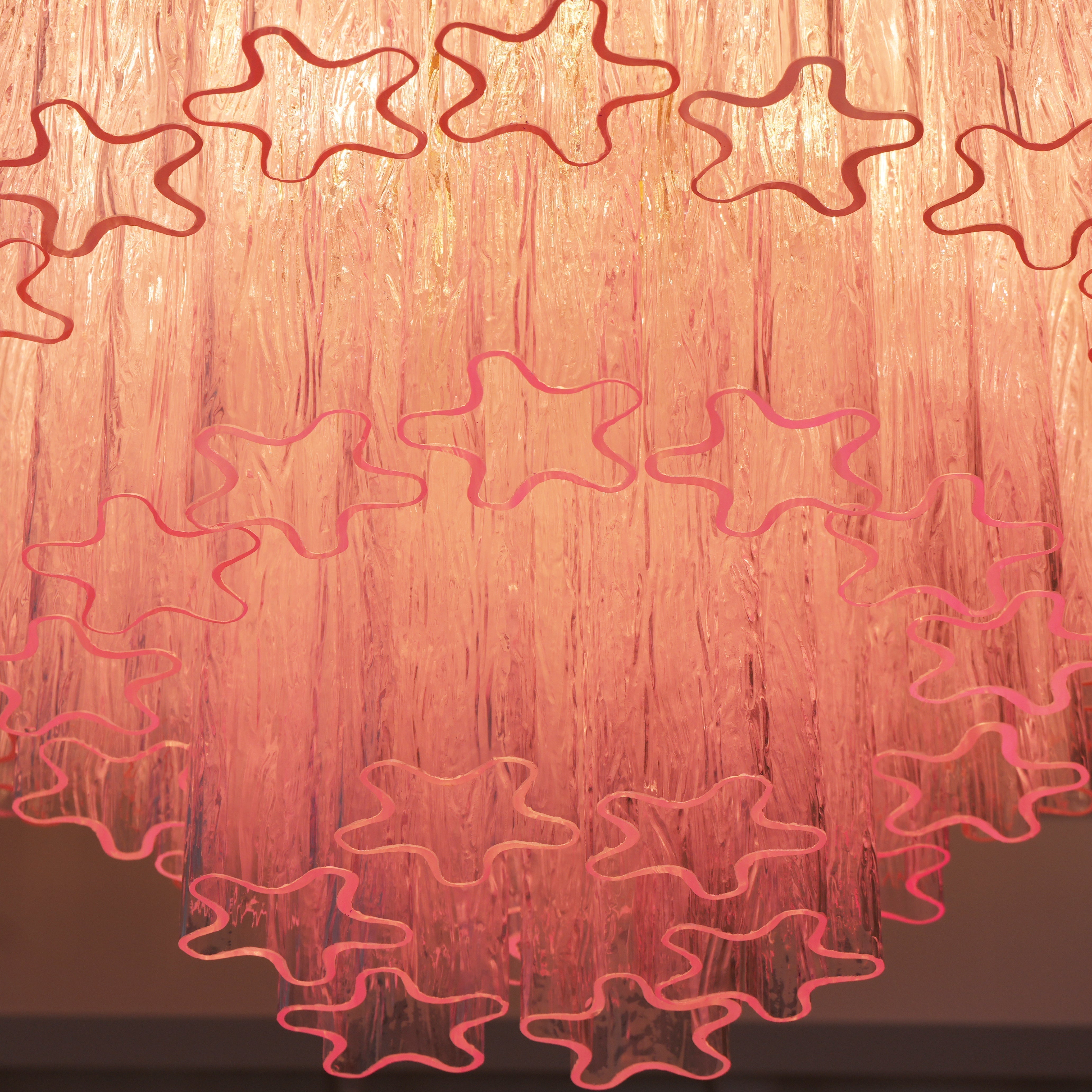 Pastel Art Pink Glass Flush Mount