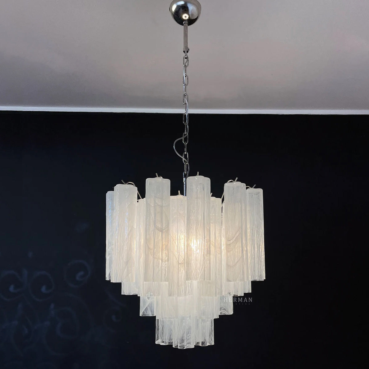 Pastel Art Glass Chandelier 22.8″– 36 Tubes