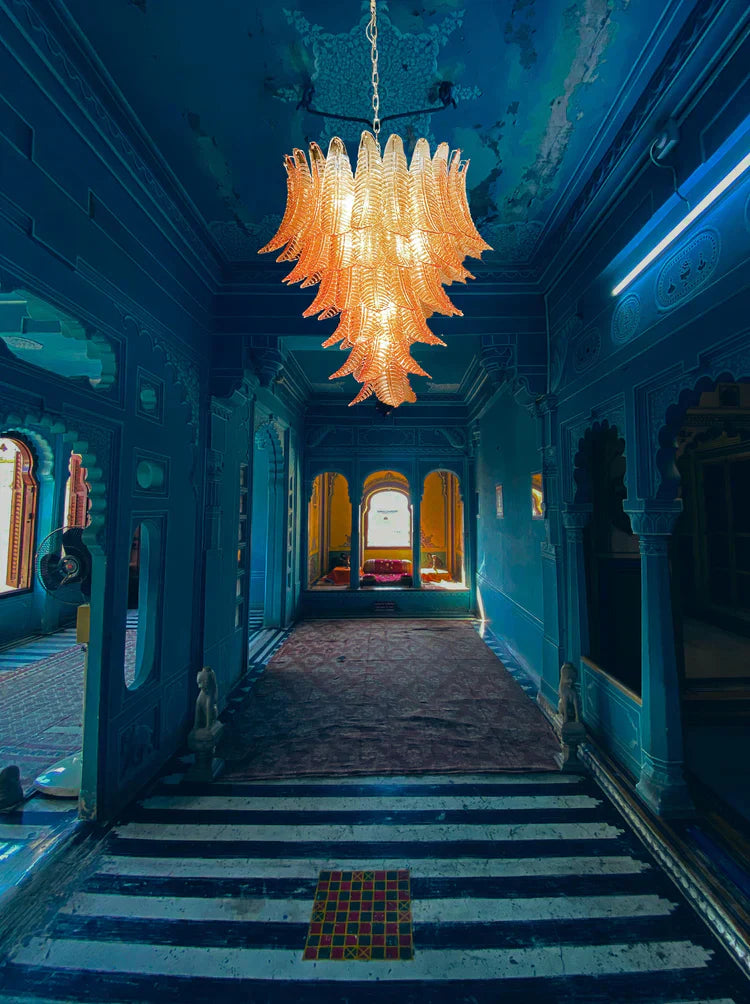 Folia Art Leaf Glass Chandelier