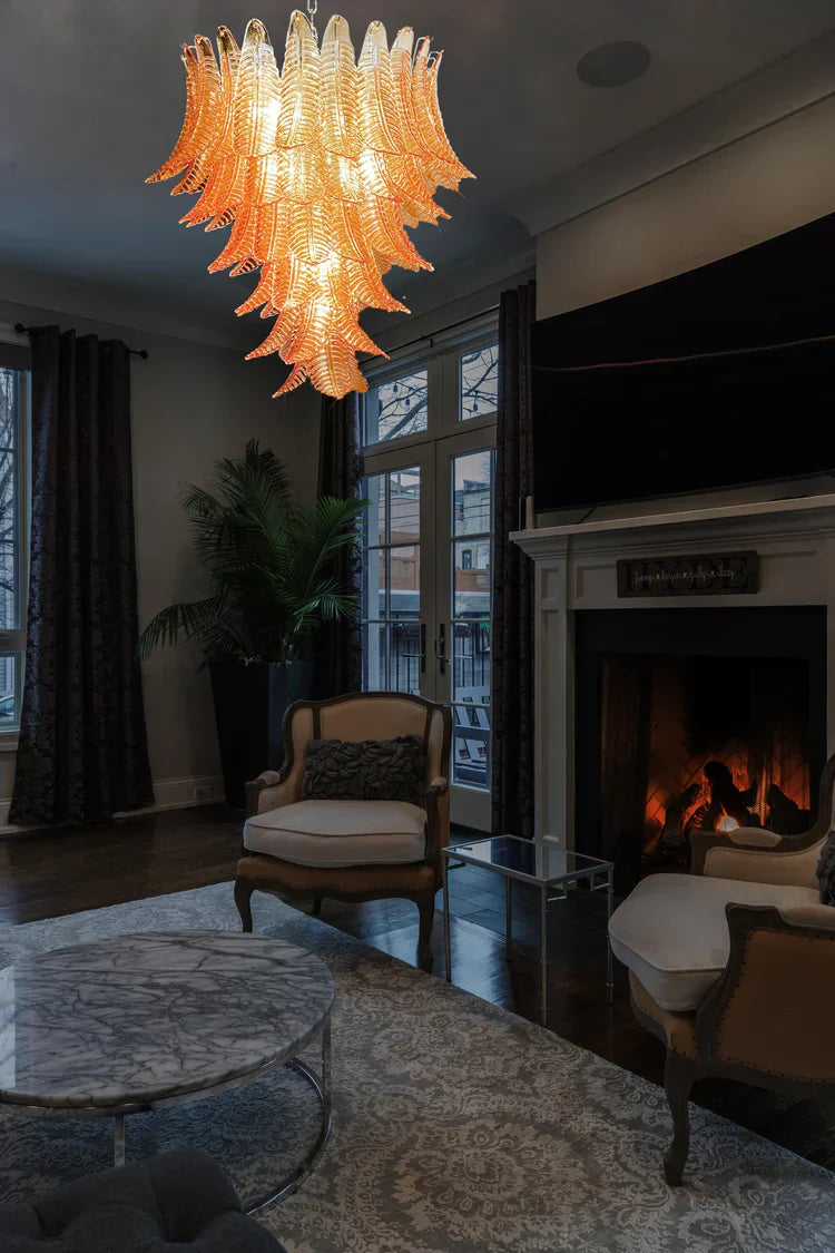 Folia Art Leaf Glass Chandelier