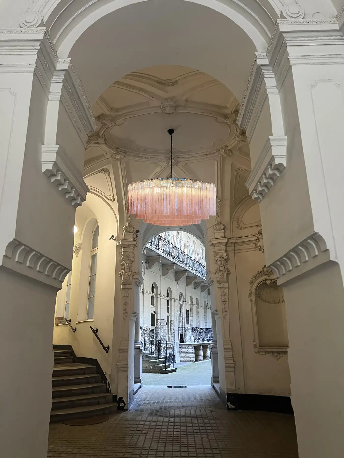 Pastel Art Pink Glass Chandeliers - 101 Tube