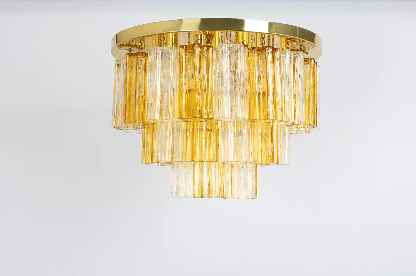 Pastel Art Light Yellow Glass Flush Mount