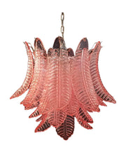 Folia Art 36 glass leaves Chandelier– Pink