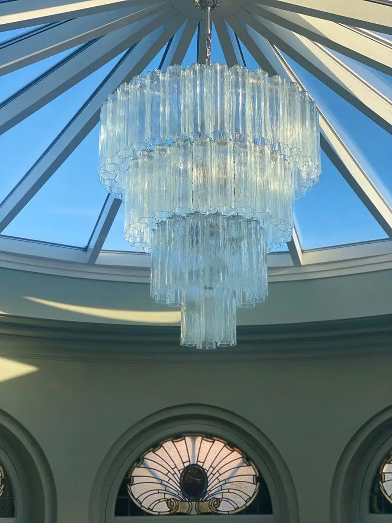 Pastel Art Transparent Glass Chandelier – 78 Tubes