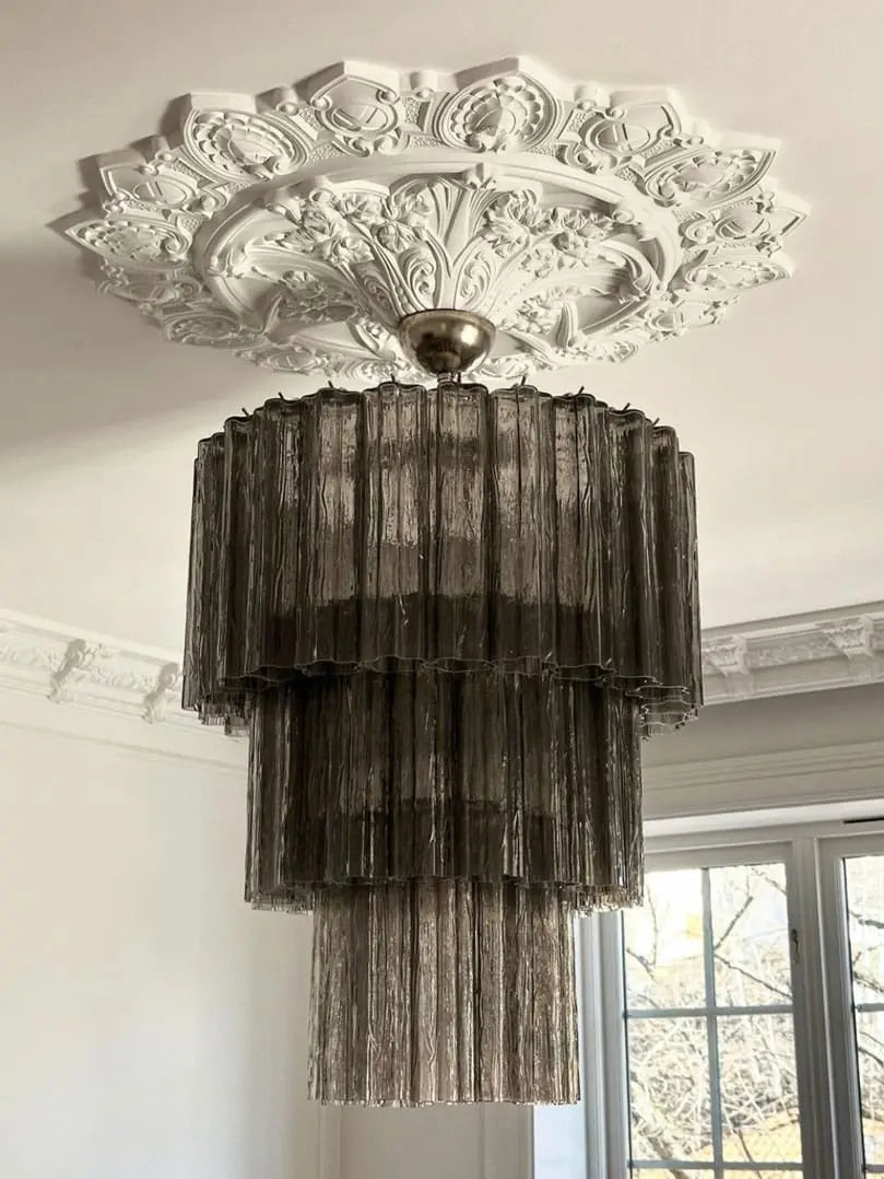 Pastel Art Smoked Glass Chandelier – 52 Tubes