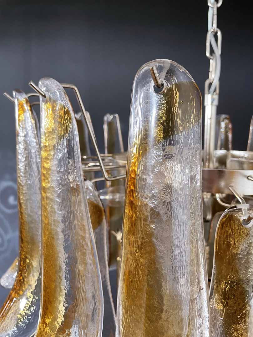 Anthesis Art Glass Chandelier – 52 petals – Amber