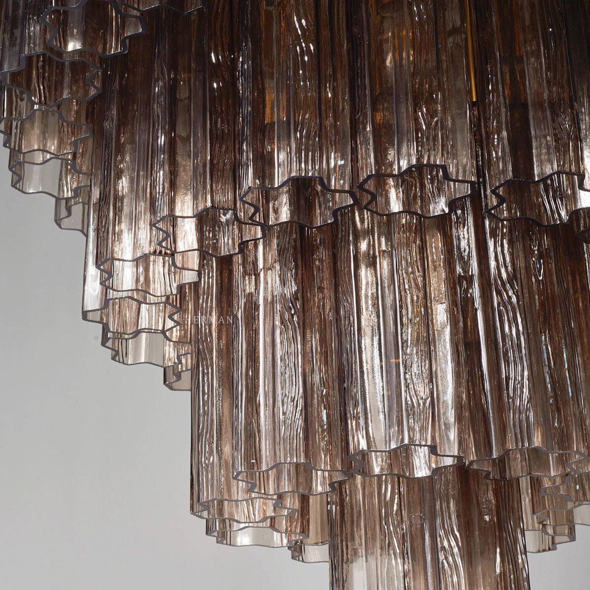 Pastel Art Smoked Glass Chandelier 25.5" – 48 Tubes