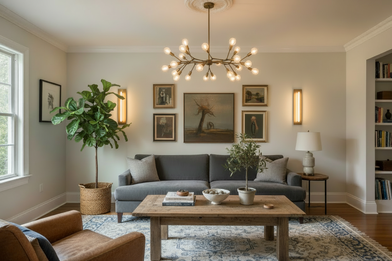 客厅 - 简洁壁灯替换