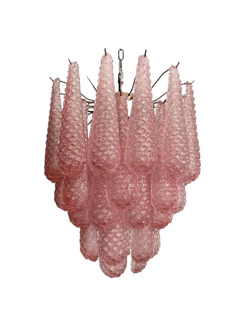 Pluvia Art Pink Glass Chandelier – 41 Glasses
